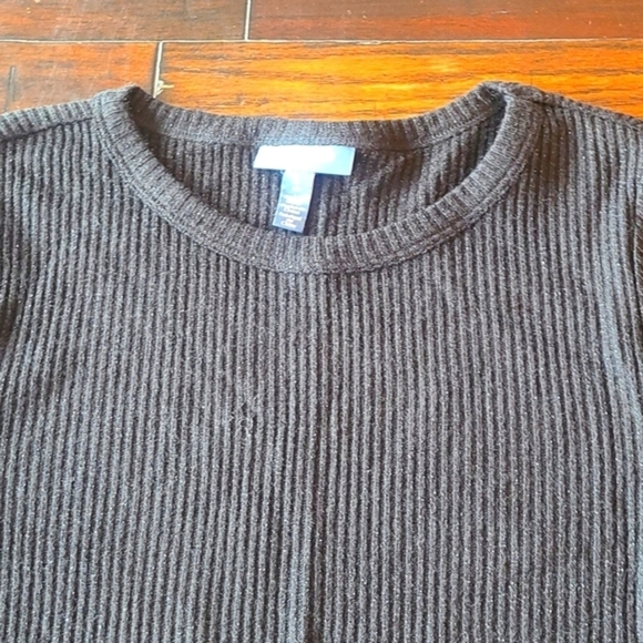 Modcloth black metallic half sleeve crewneck ribbed top size L NWT - Picture 6 of 13